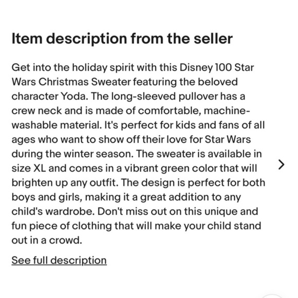 Disney 100 Star Wars Christmas
Sweater Grogu Baby Yoda Mandalorian
Winter Kids - Picture 5 of 8